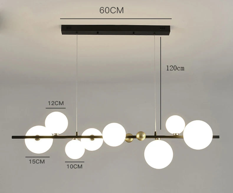 Nordic Chandeliers with 8 Oversized Glass Bulbs