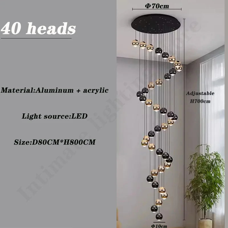 Pendent Lamp Stairs Chandelier lighting Living room Modern Pendant Lights for Kitchen Island Lustre stairs Hanging Ceiling Lamp