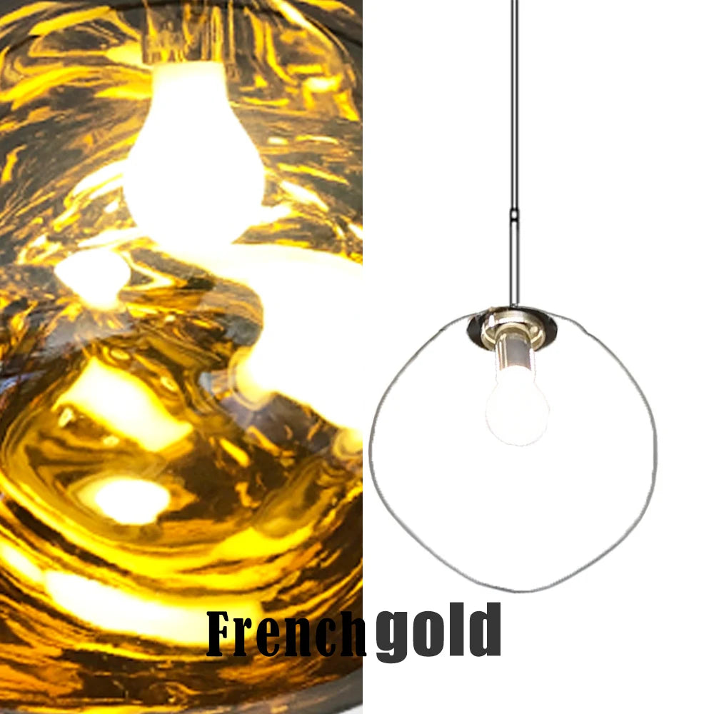 Modern Glass Pendant Light Nordic LED Lava lustre Dining Room Living Room Cabinets Home Decor Hanging Lamps Ceiling Chandelier