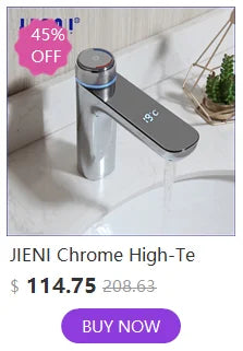 JIENI Black Chrome Lavatory Bathroom Faucet Wall Mount Sensor Faucet Automatic Free Touch Sensor Bathroom Sink Mixer Tap Faucet