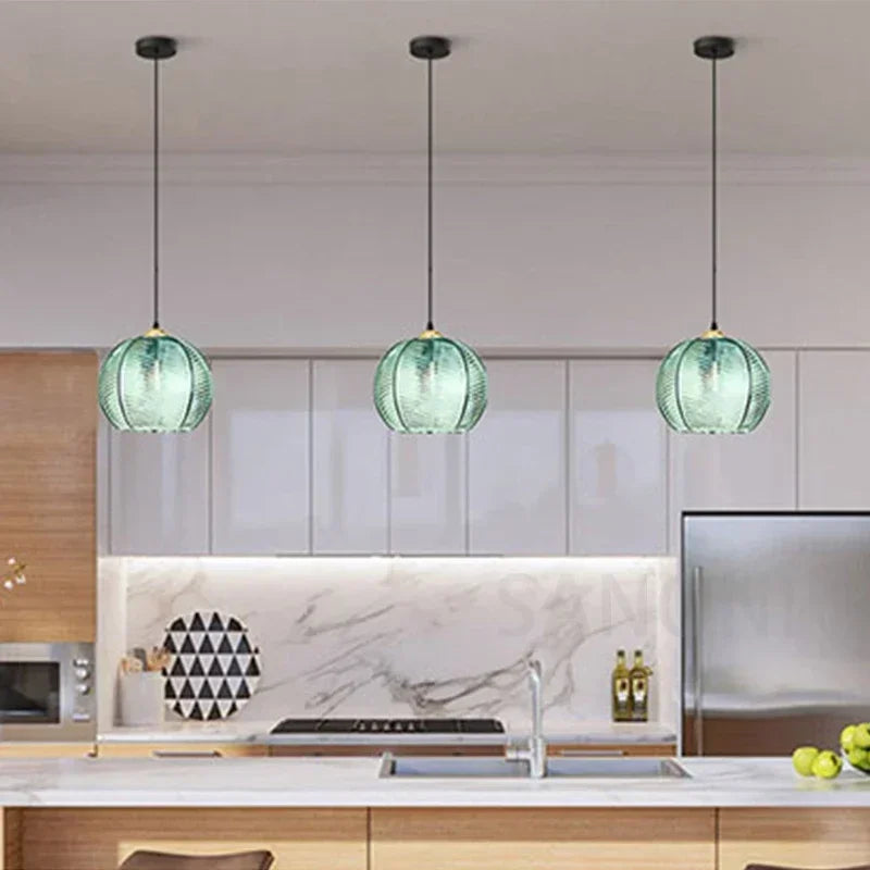 Nordic Modern Striped Glass Chandelier
