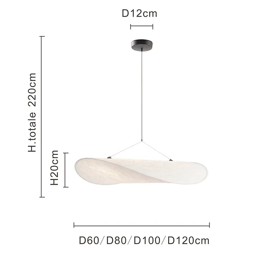 Modern LED Silk Pendant Lamp Nordic Creative Ceiling Pendant Restaurant Living Room Lighting Home Decoration Fabric Pendant Lamp