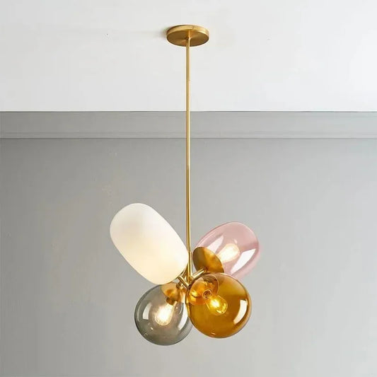 Old Branch Post-modern Stained Glass Chandelier Modern Minimalist Bedroom Warm Children Room Art All-copper Lamps
