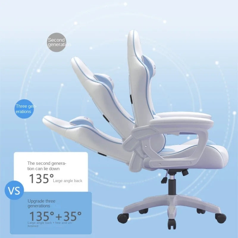 Reclining Gaming Chair with Swivel and Caster Options