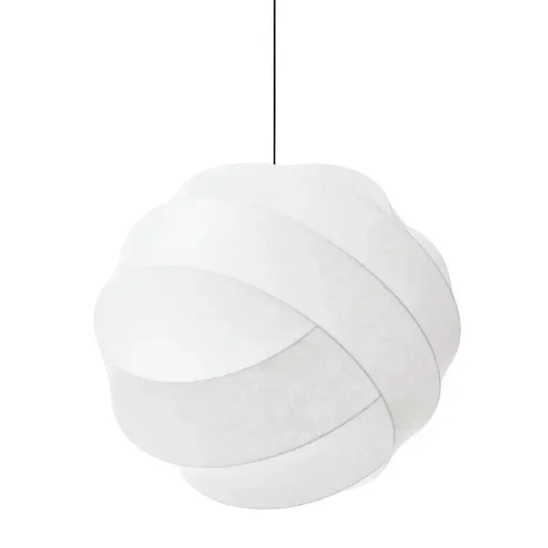 Wabi Sabi Silk Pendant Light for Restaurant Study Homestay Indoor Decor Nordic Modern Ball Ceiling Hanging Lamp Home Decoration