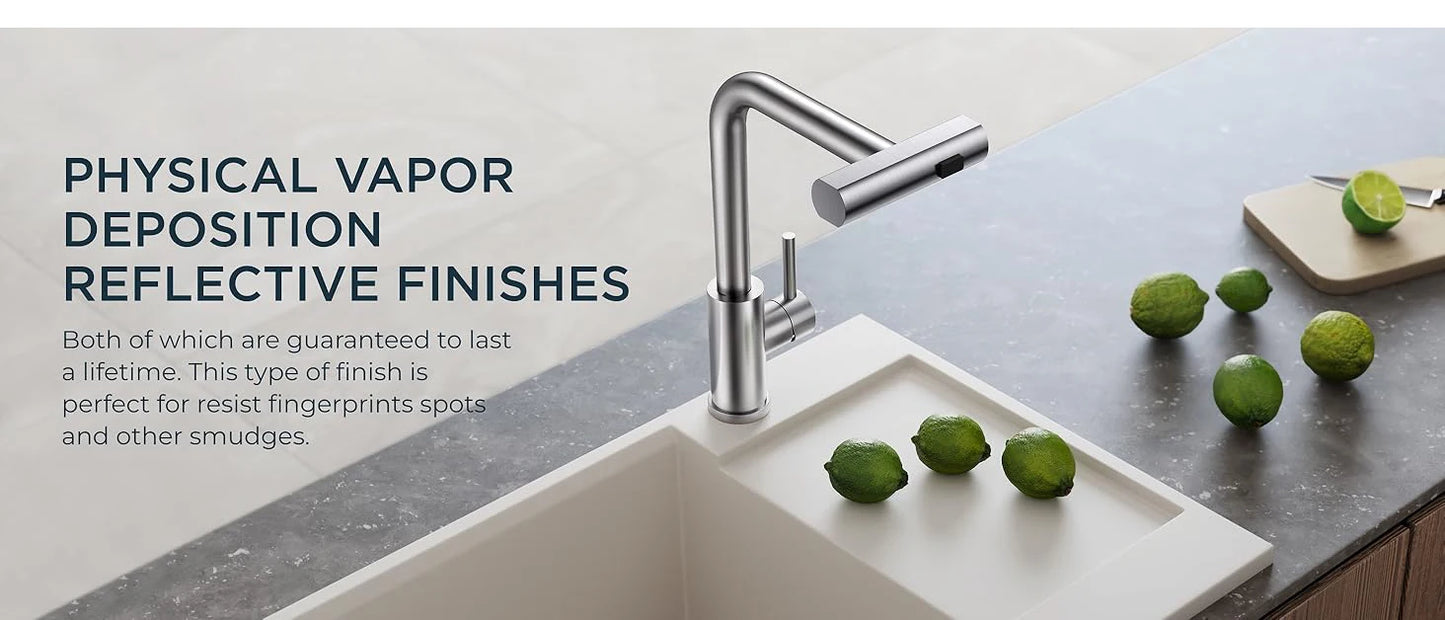 4 Modes Waterfall Kitchen Faucet Stream Sprayer Stainless Steel Hot Cold Single Hole Deck Mounted Water Sink Mixer Wash Tap 3668