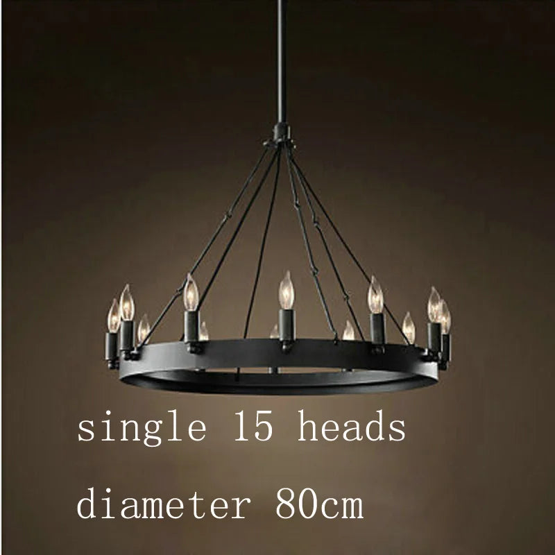 American Retro Iron Double Pendant Lamp