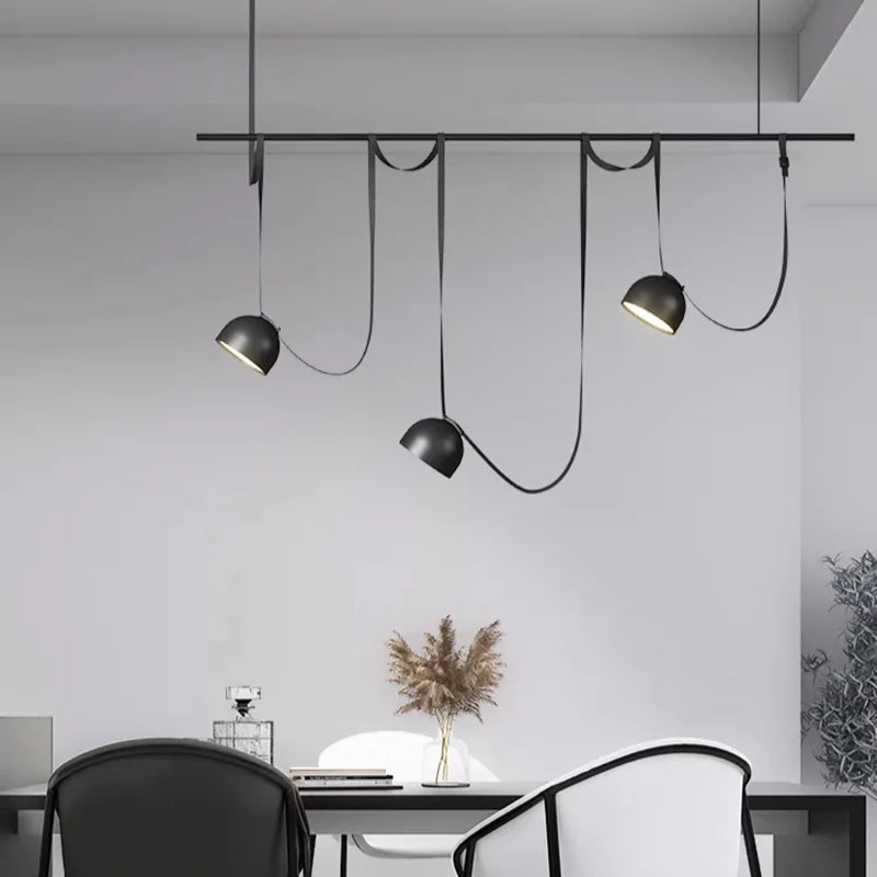 Italy Orange/Black Creative Nordic Design Dining Room Belt Pendant Lamp