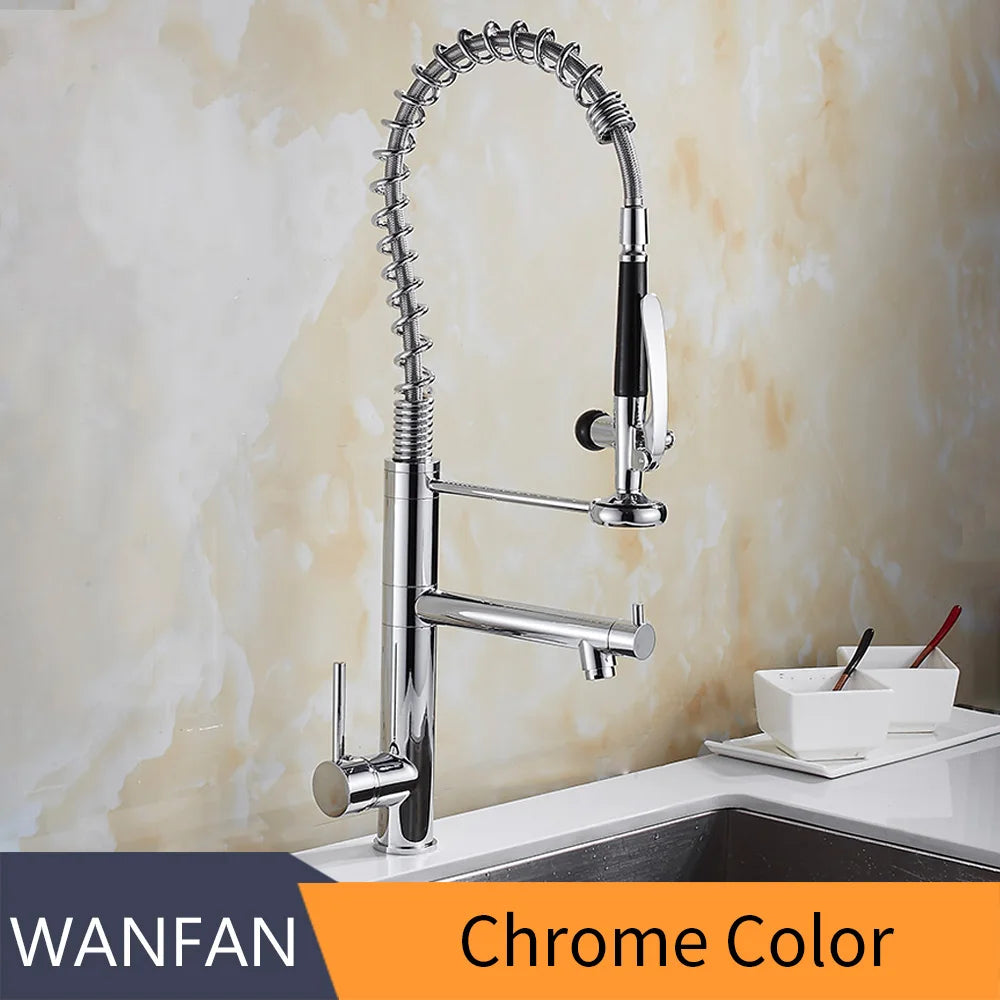 Black Kitchen Faucet Chrome Brass Tall kitchen faucet mixer Sink Faucet Pull Down Spray Single Handle Swivel Spout Mixer Taps