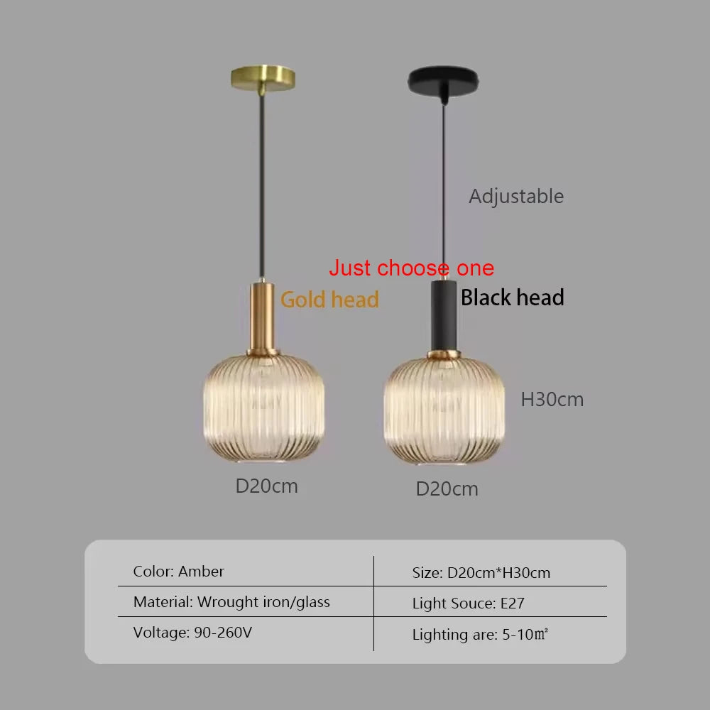 Nordic Restaurant Pendant Lights Glass Pendant Light For Living Dinning Room Lamp Simple Bedside Lustre LED E27 pendant Lighting
