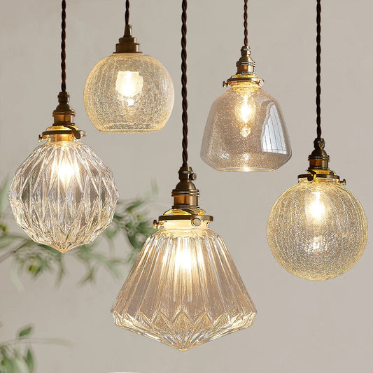 Glass Pendant Light Nordic Retro Chandeliers