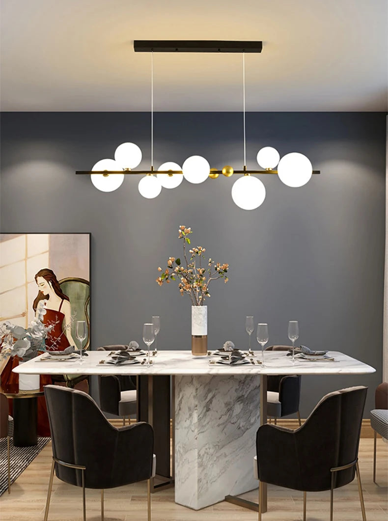 Nordic Chandeliers with 8 Oversized Glass Bulbs