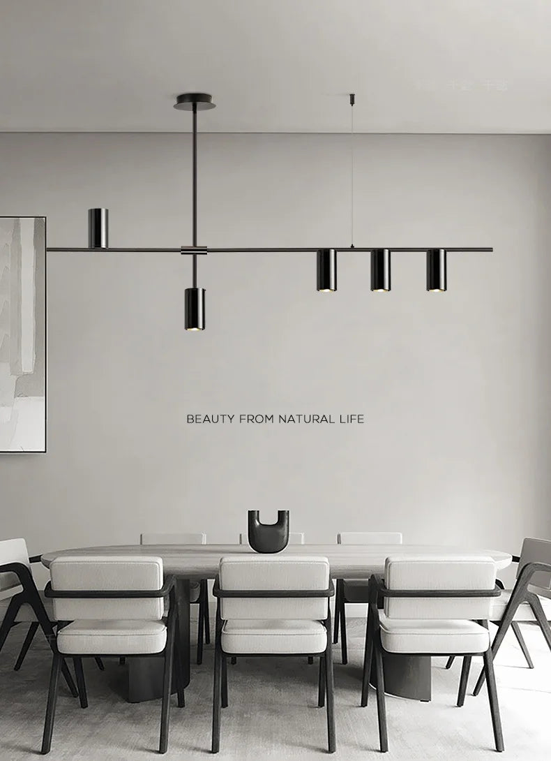 Kitchen Hanging Ceiling Lamps Simple Modern Style Long Chandelier LED Living Room Pendant Light Fixture Dining  Bar Counter Lamp