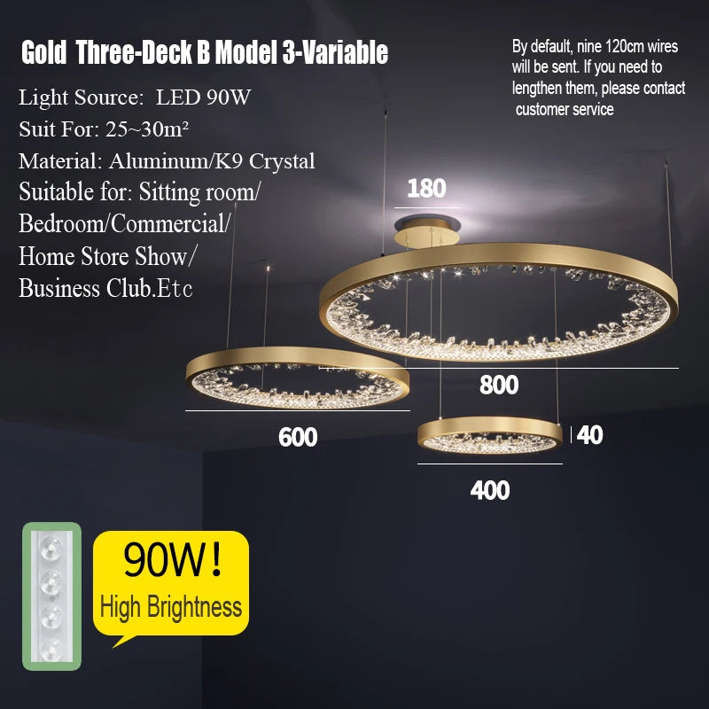 Modern Circle Rings Led Ceiling Chandelier