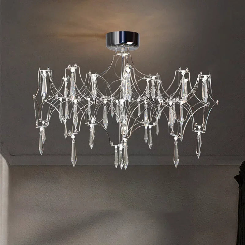 Nordic modern luxury crystal chandelier dining room bedroom LED light firefly luxury living room decoration LED chandelier