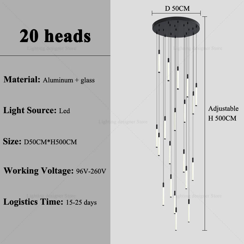 Long Staircase Pendant Light Modern Nordic Ceiling Light