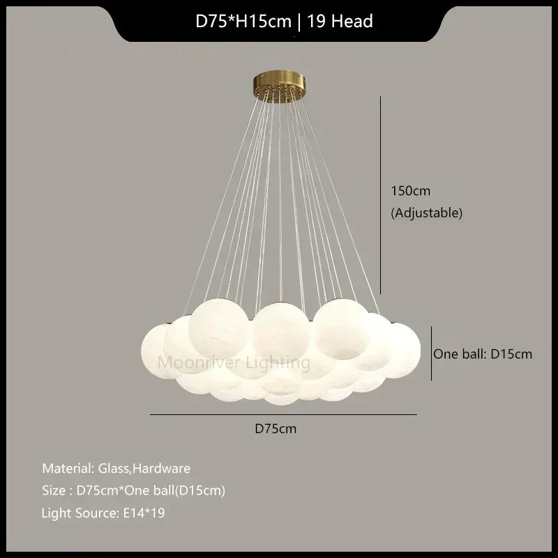 Glass Lampshade Moon Ceiling Pendant Lamp