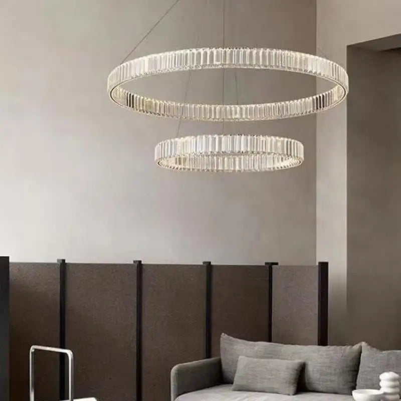 Postmodern Living Room Crystal Chandelier Remote Control Dimmable
