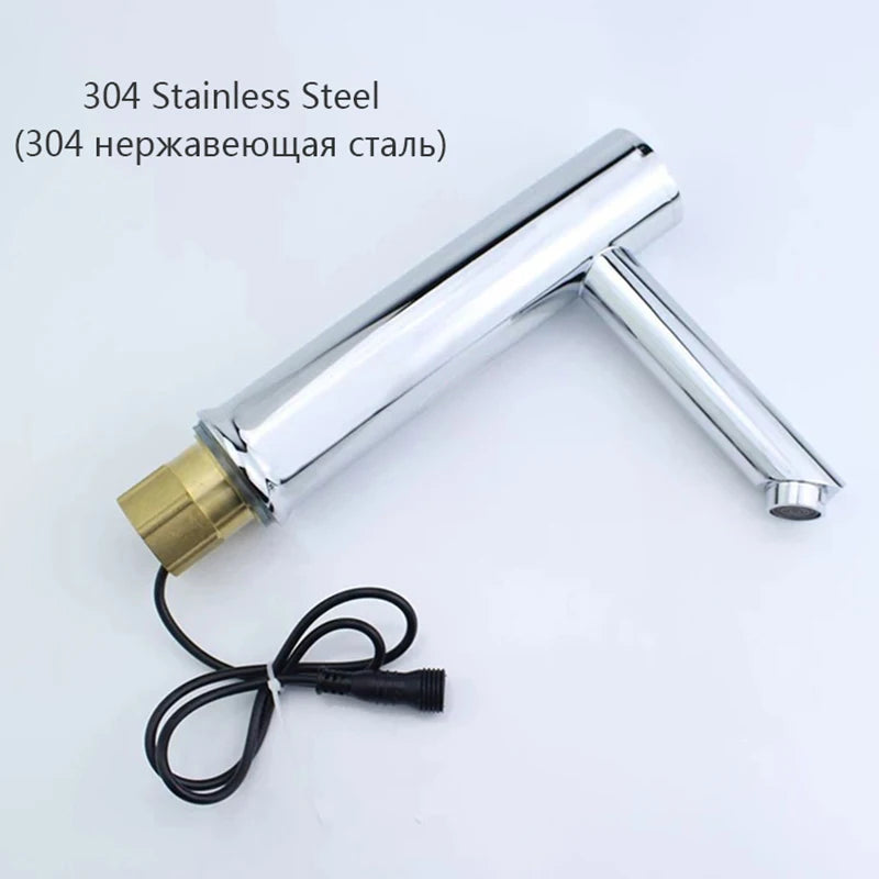 OXG Bathroom Automatic Touch Free Sensor Faucet Deck Mounted Basin Faucet Hot Cold Mixer Tap Bathroom Faucet Basin Sink Faucet