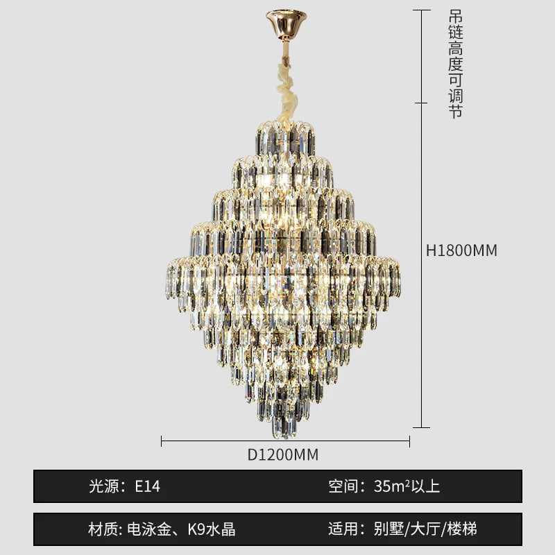 Designer LED Tiered Light Luxury Chandelier