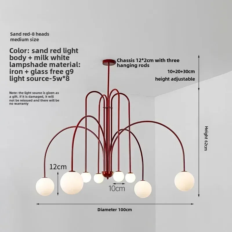 Nordic Retro LED Iron Ceiling Chandelier