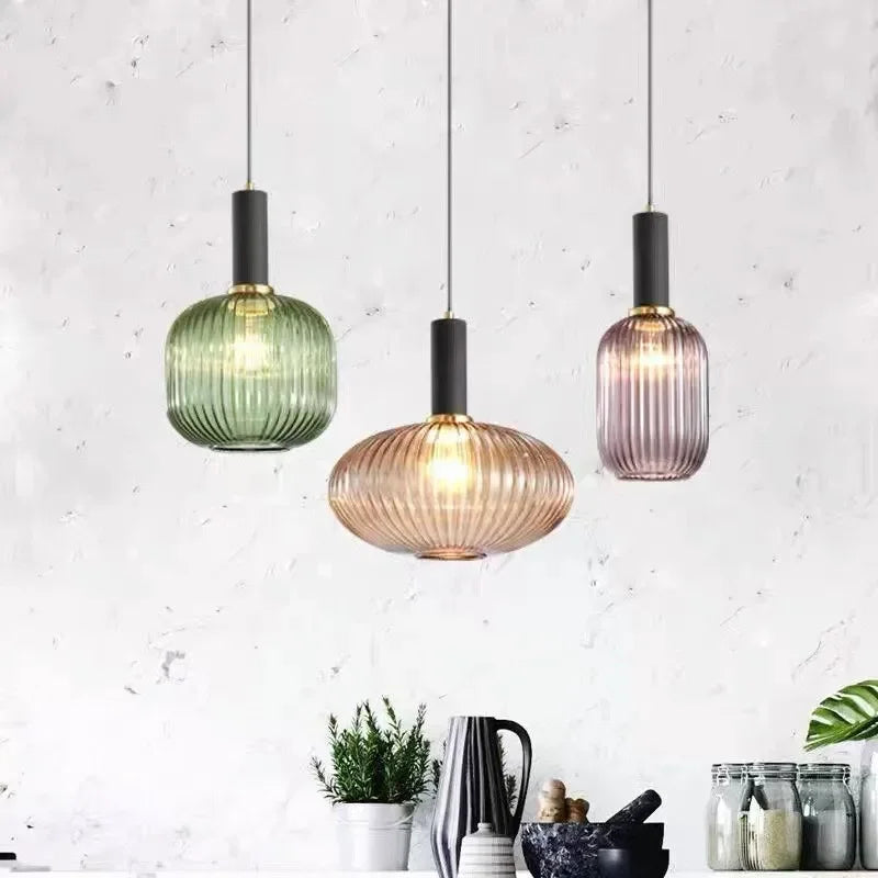 Retro Restaurant Colorfull Glass Pendant Lights