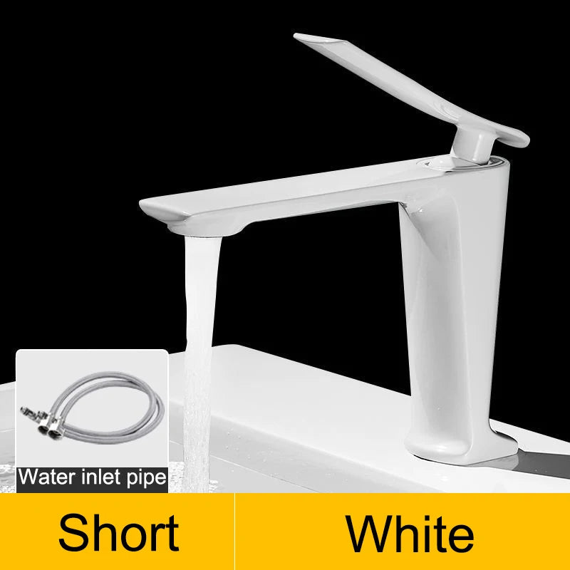 Waterfall Basin Sink Faucet Cold Hot Bathroom Washing Faucet Single Handle Shingle Hole Beautiful Arc Water Sink Tap Mixer