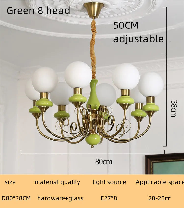 Nordic Retro Pastoral Cream Style Chandelier Bedroom Living Room Dining Room Ceiling Chandelier French Homestay LED Chandelier
