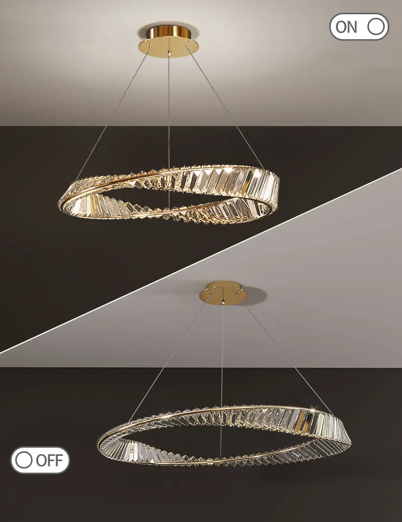 Modern Gold Ring Remote Dimmable Luxury Pendant Light