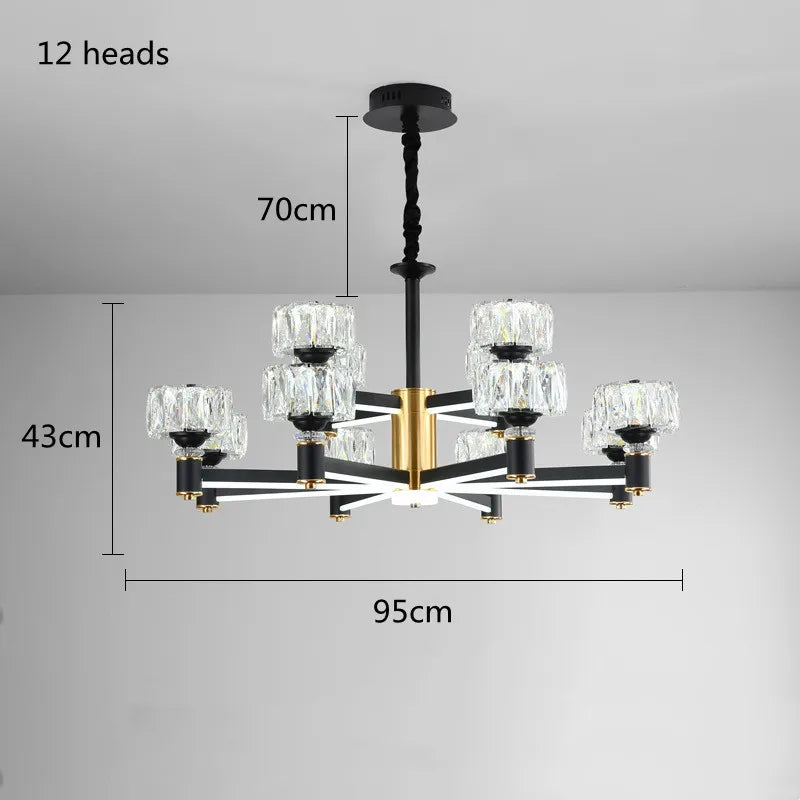 Nordic LED Luxury Living Room in Gold and Black