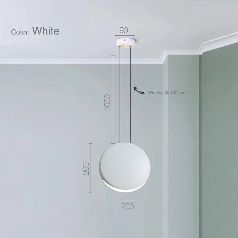 Scandinavian chandelier Dining room Coffee Shop Bar Kitchen Island Chandelier minimalist Moon lamp Crescent pendant lamp