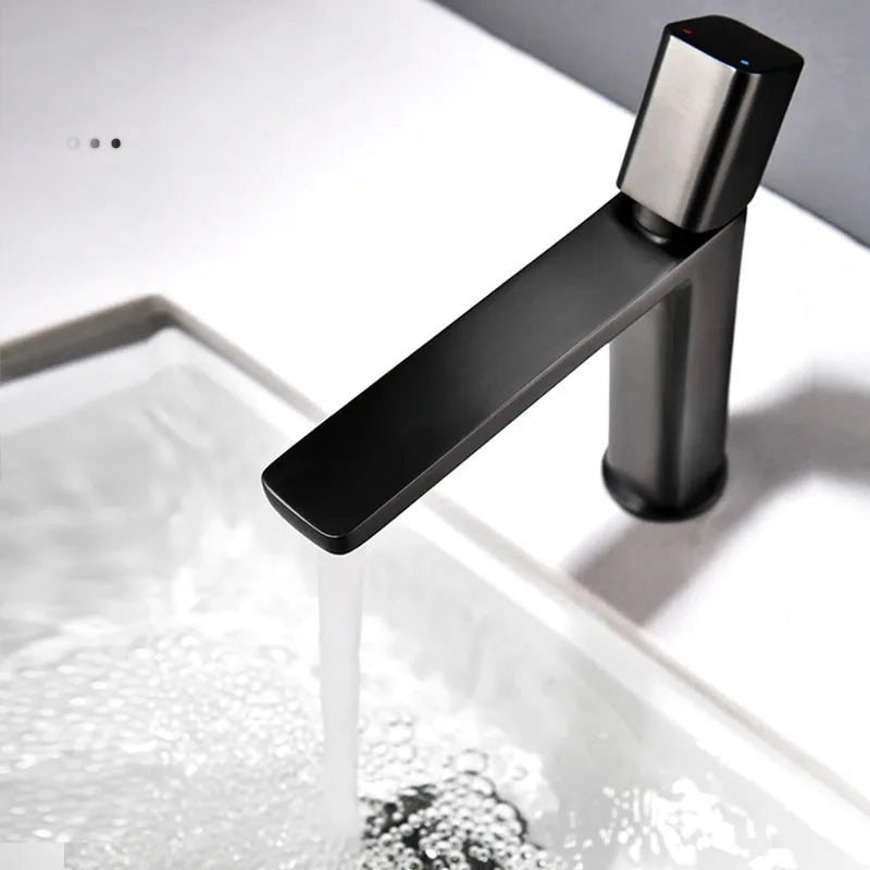 Becola Basin Sink Bathroom Faucet Deck Mounted Hot Cold Water Basin Mixer Taps Brush Golden Matte Black Lavatory Sink Tap Crane