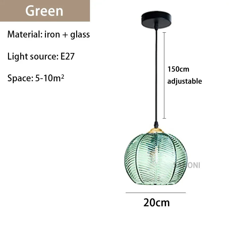 Nordic Modern Striped Glass Chandelier