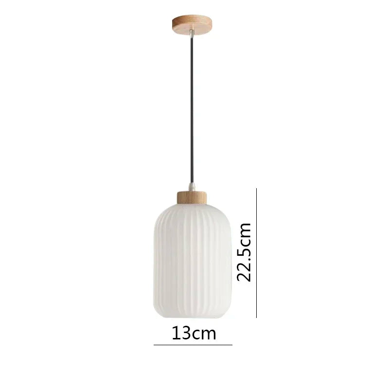 Japanese Wabi Sabi Style White Glass Lamp