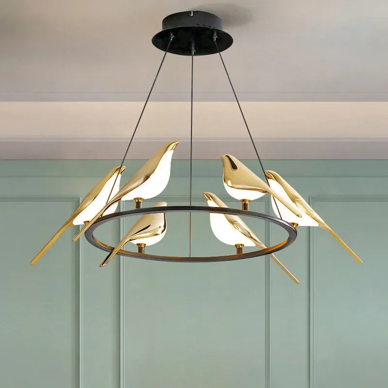 Modern Magpie Bird Chandelier