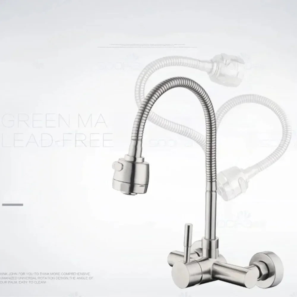 Kitchen Faucet Hot and Cold Water Household Wall Mounted Tap Bathroom Faucet Shower Faucet Bathroom Accessories
