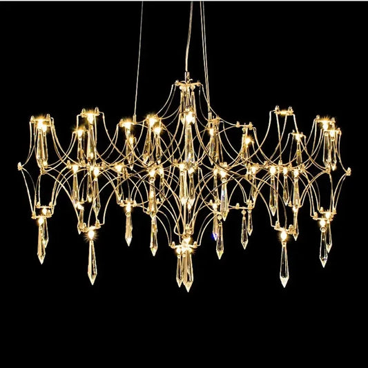 Nordic modern luxury crystal chandelier dining room bedroom LED light firefly luxury living room decoration LED chandelier