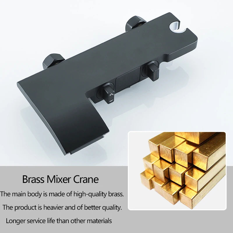OXG Brass Bathtub Faucet Bathroom Faucet Bath Faucet Shower Mixer Crane Digital Display Faucet for bathroom Waterfall Spout
