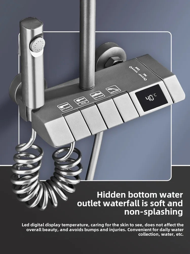 Shower Set Faucets Bathroom  Piano Button Switch Bath Shower Rain Shower Complete Bathroom Head Douche
