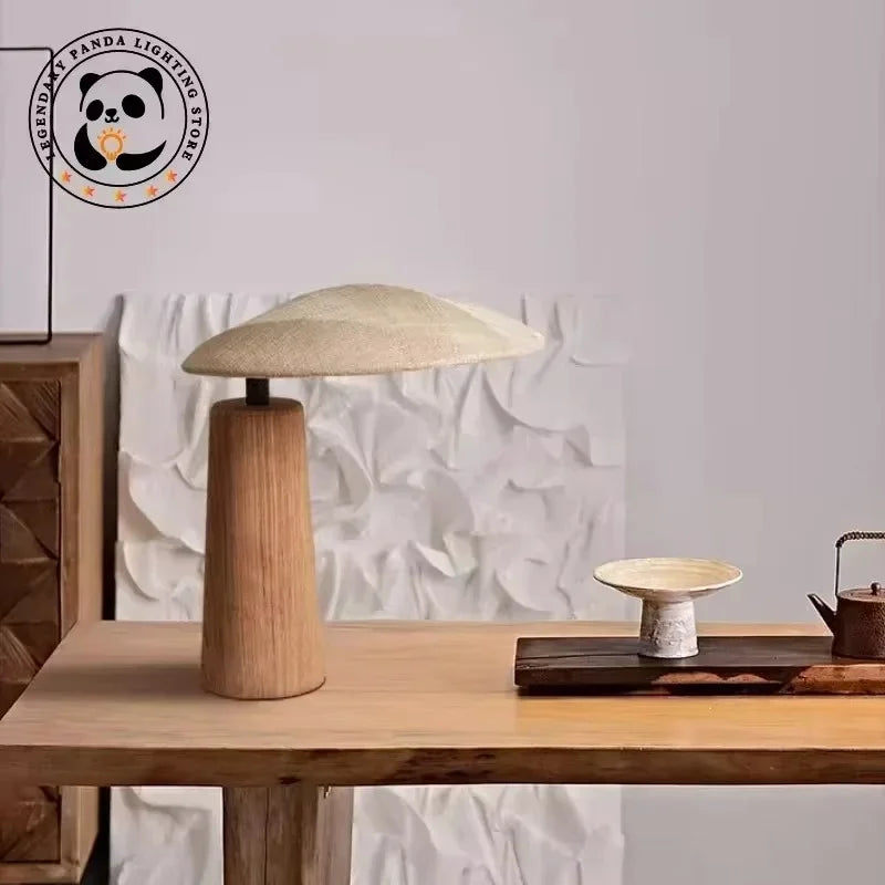 Japanese Zen Art Wabi-sabi Solid Wood Table Lamp