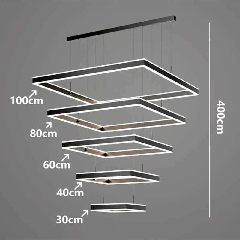 Nordic Square Tiered Chandelier