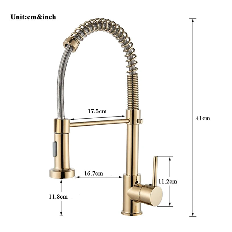 Kitchen Faucet Pull Out Stream Sprayer Deck Mounted Matte Black Mixer Tap 360 Degree Rotation  Kitchen Sink Hot Cold Taps