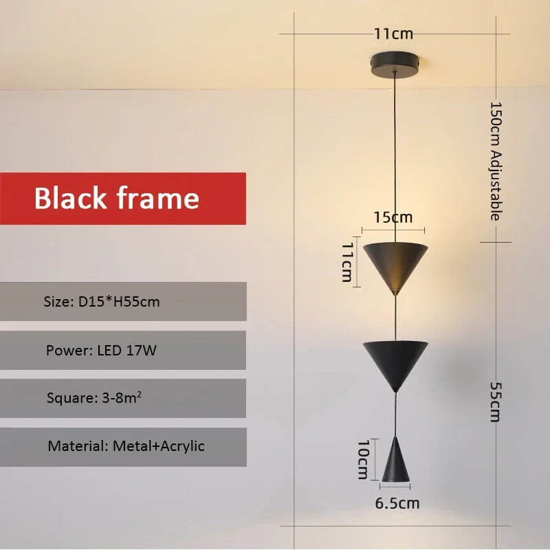Linear Pendant Light Black Hanging Lamp