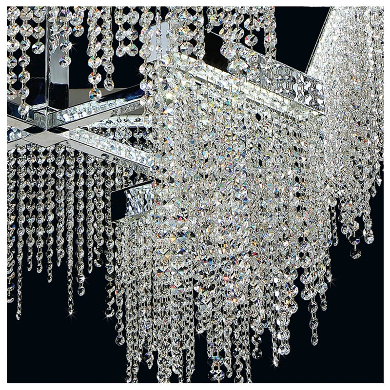 Postmodern Luxury K9 Crystal Chandelier Led G9 Chrome Steel  Chandelier Dining Room Living Room Home Hanging Lighting Fixtures