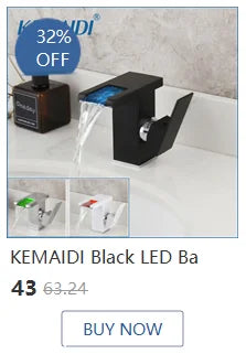 KEMAIDI Bathroom Shower Set W/ Shelf Wall Mount Shower System Hot & Cold Mixer White Gold Rainfall Bathtub Shower Faucet Set