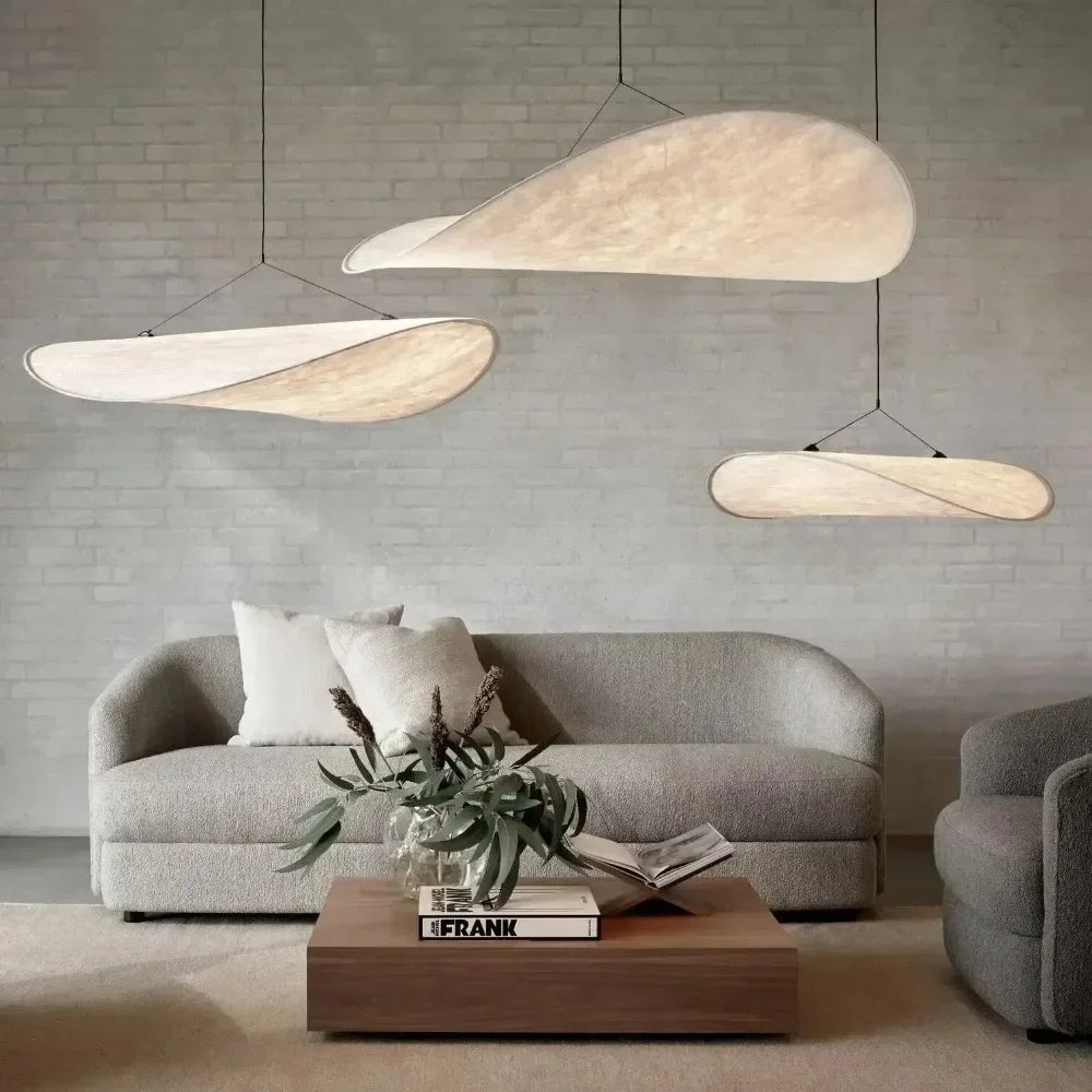 Modern LED Silk Pendant Lamp Nordic Creative Ceiling Pendant Restaurant Living Room Lighting Home Decoration Fabric Pendant Lamp