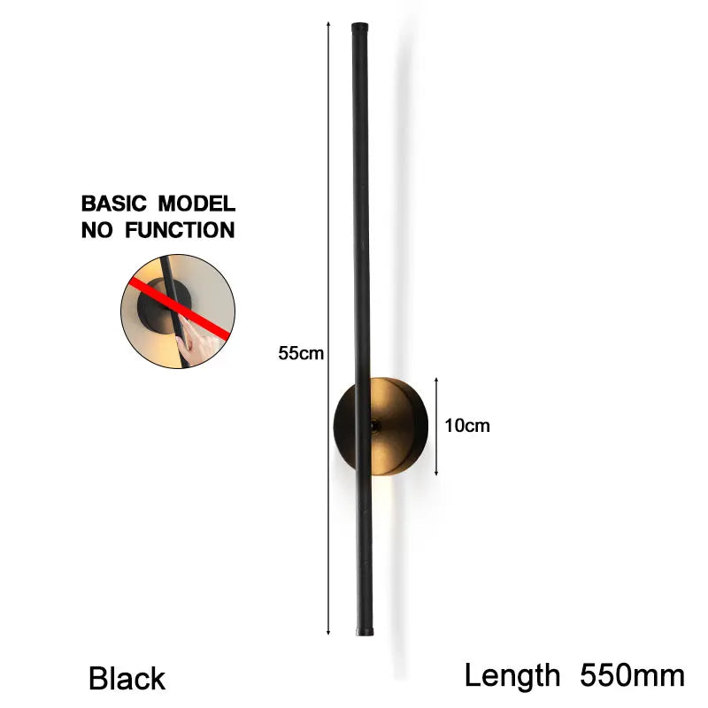 Black Touch Switch Dimming LED Wall Lamp Wall Lights for Bedroom Living Room Indoor 8w 12w 16w 20w LED Wall Sconce for Corridor