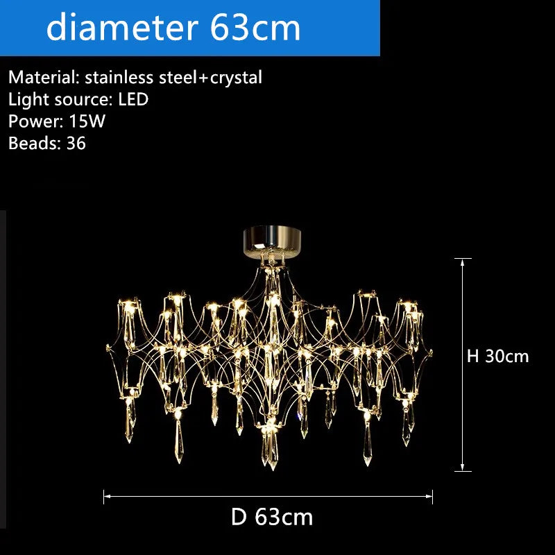 Starry Firefly Crystal Chandelier Living Room Light