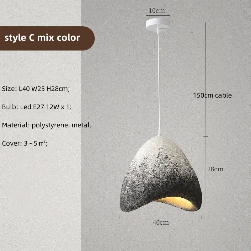 Nordic Dining Room Wabi Sabi Pendant Lights  Led Hanging Lighting Minimalism Suspend Bedroom Home Decor Indoor Lamps Fixtures