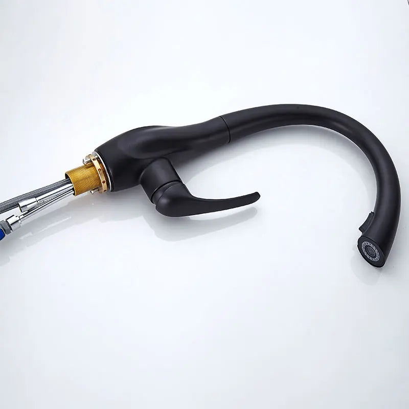 BAKALA Kitchen Faucet Silver Single Handle Pull Out Kitchen Faucet Mixer Single Handle 360 Rotation Black Sink Mixer Tap BR-8820